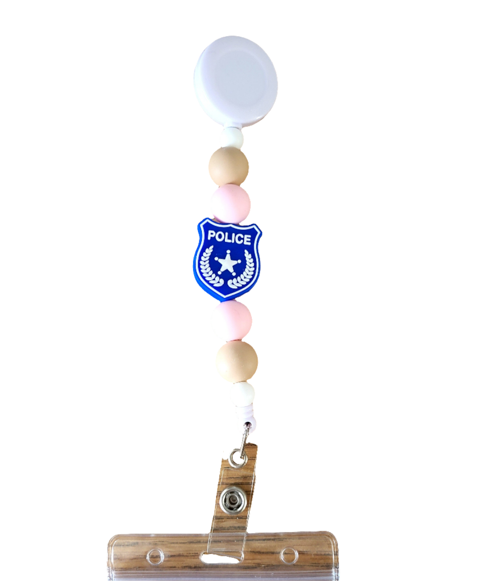 Police Badge Reel Pink