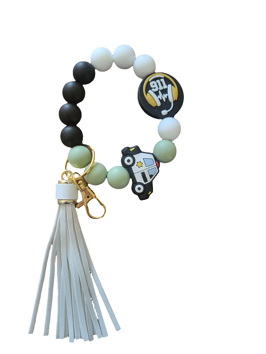 Wristlet Keychain Police & 911 Dispatcher - Green *Pre-Order