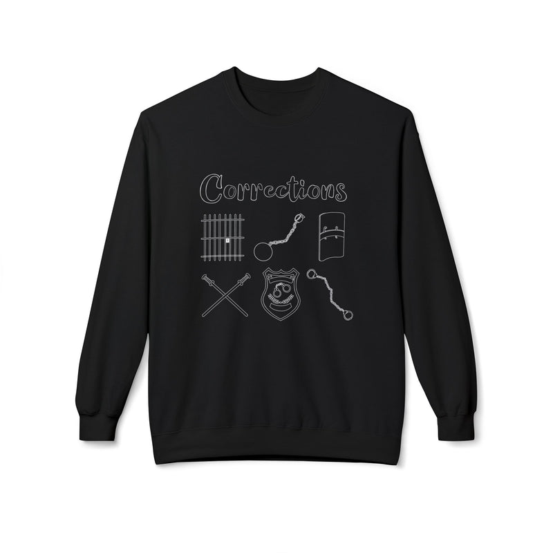 Corrections Officer Line Art | Crewneck |  Black-zoom-
