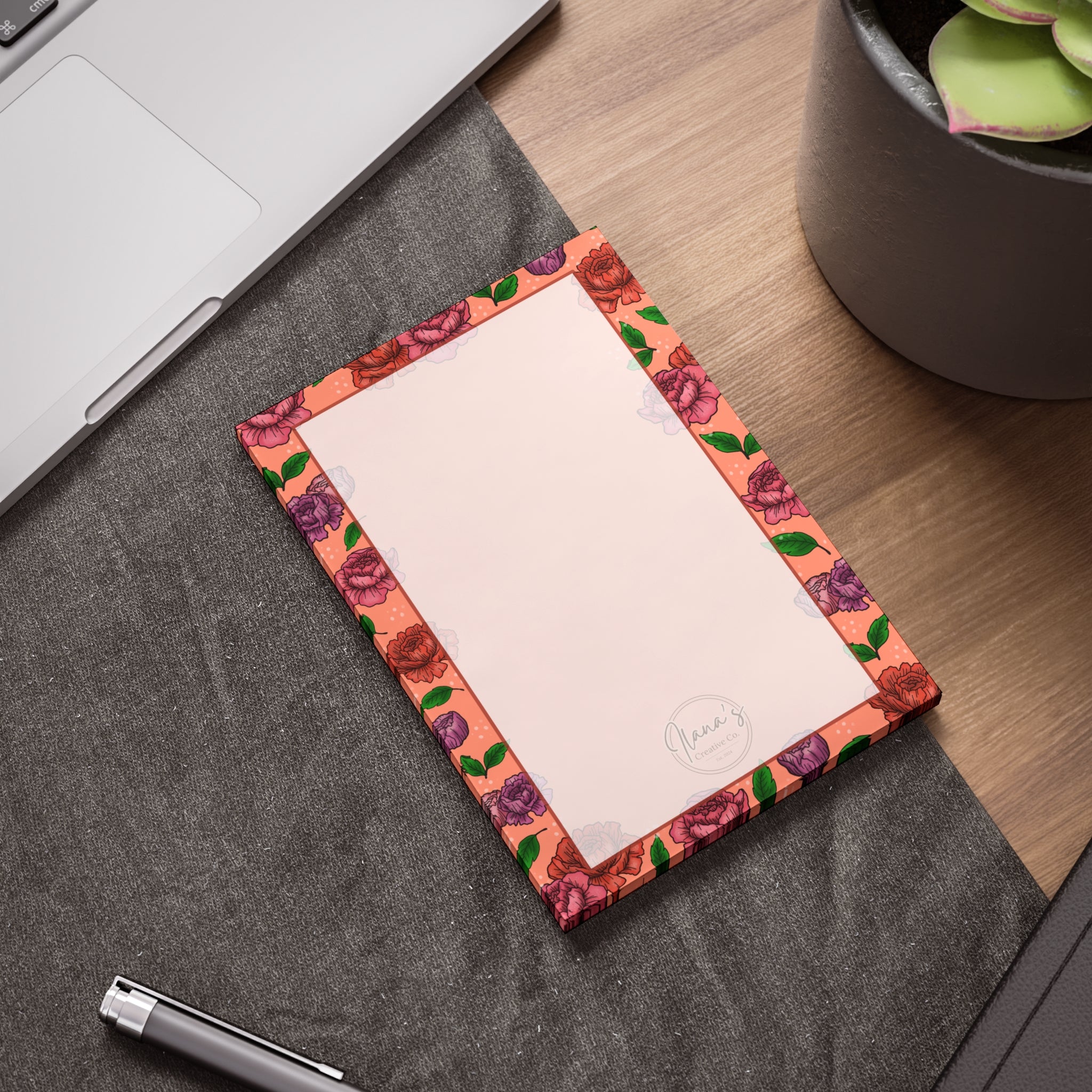 Peonies Blossom Sticky Notepad-zoom-3