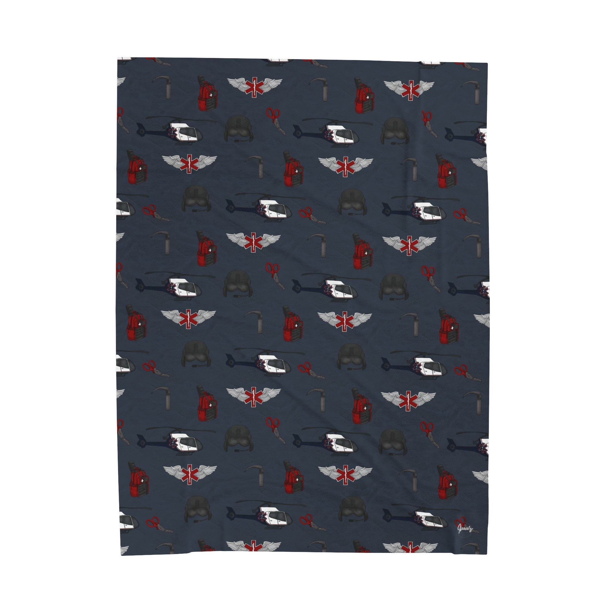 Flight Medic / Nurse Velveteen Plush Blanket Heli 2 (EC130) Style 2*PRE-ORDER-zoom-1