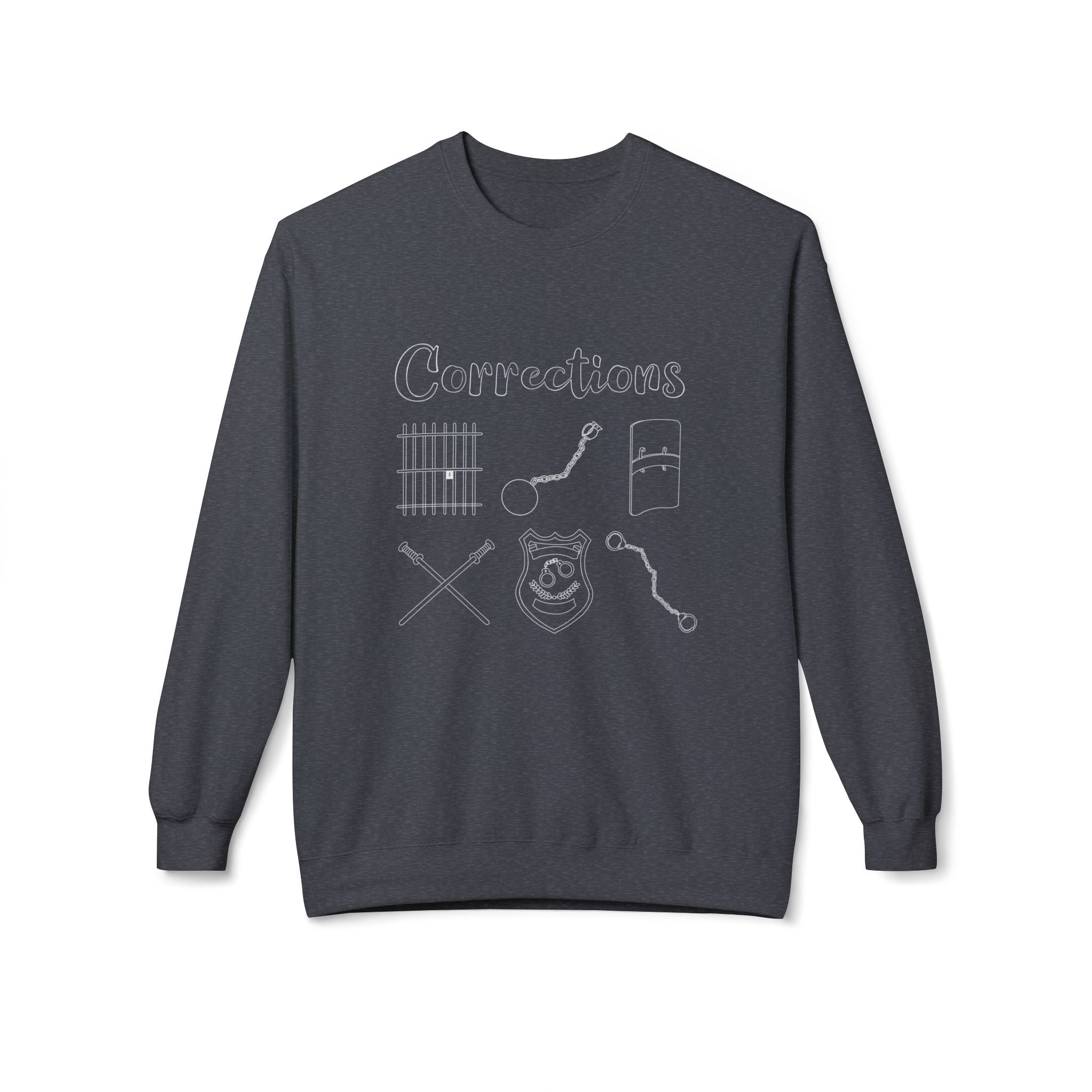 Corrections Officer Line Art | Crewneck |  Charcoal-zoom-1