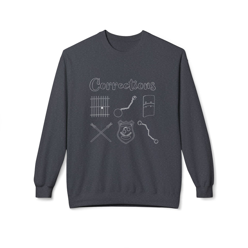 Corrections Officer Line Art | Crewneck |  Charcoal-zoom-