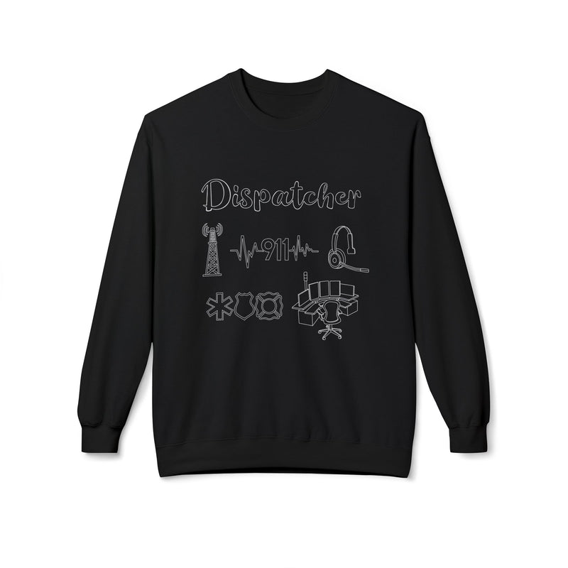 Dispatcher Line Art | Crewneck |  Black-zoom-
