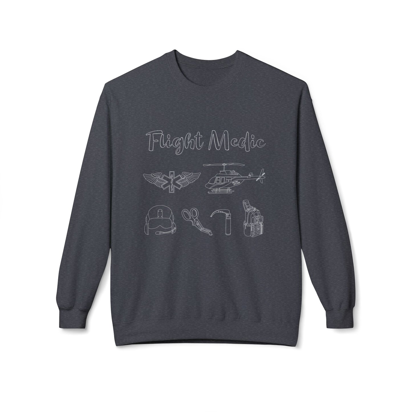 Flight Medic Line Art | Crewneck |  Charcoal