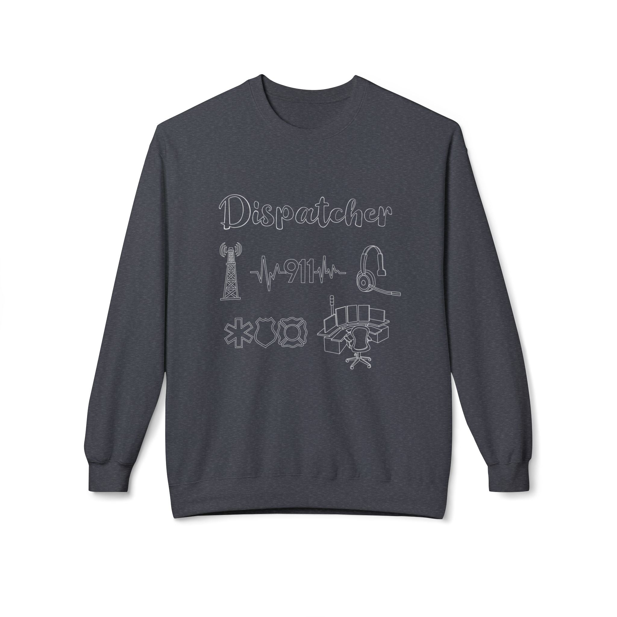 Dispatcher Line Art | Crewneck |  Charcoal