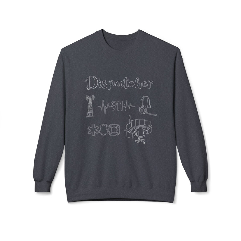 Dispatcher Line Art | Crewneck |  Charcoal-zoom-