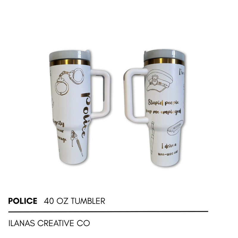 40 Oz Tumbler - White Exterior Gold Core *CUSTOMIZED-zoom-