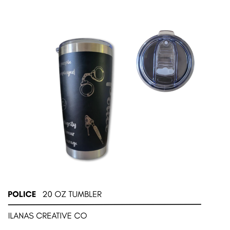 20 Oz Tumbler - Black Exterior with Silver Core *Pre-Order-zoom-