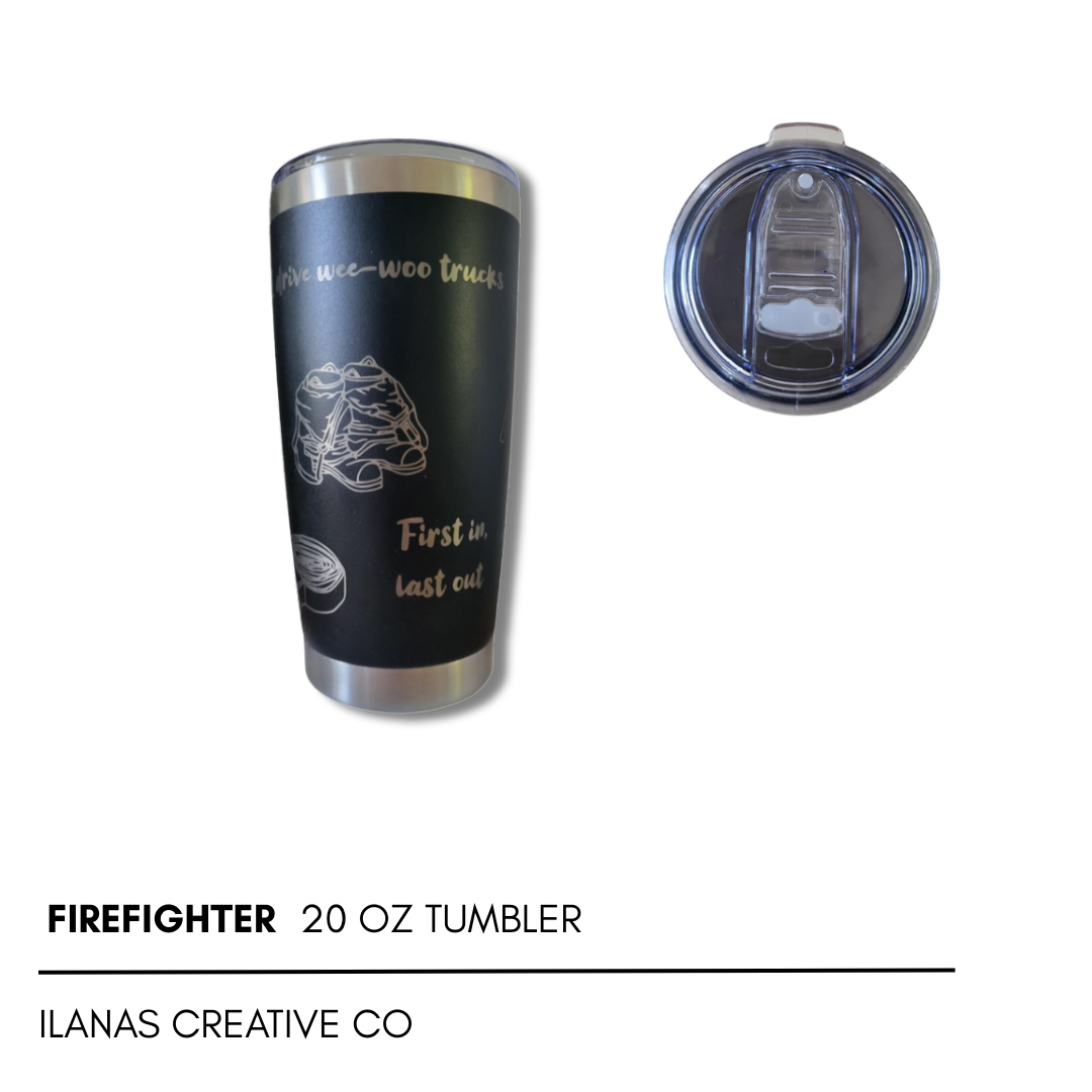 20 Oz Tumbler - Black Exterior with Silver Core *Pre-Order