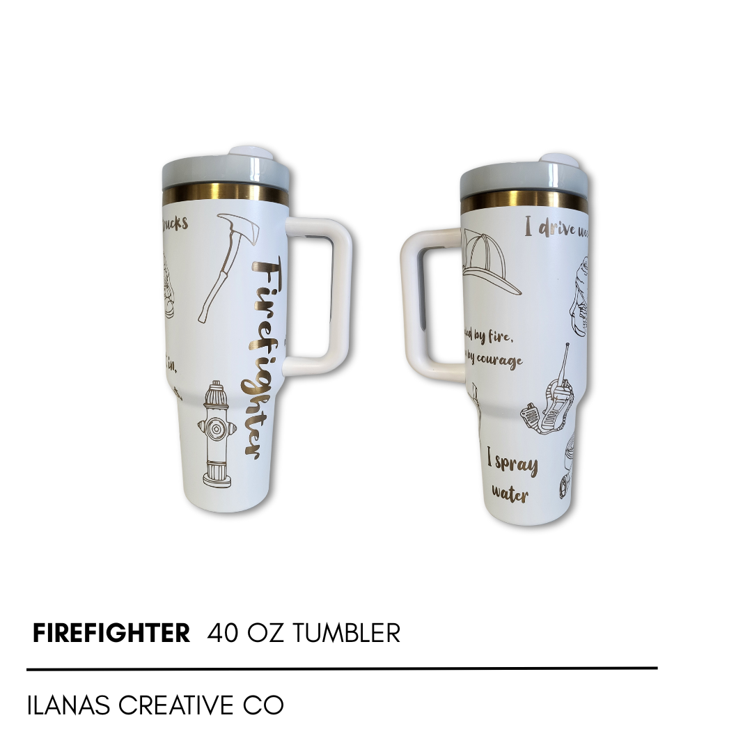 40 Oz Tumbler - White Exterior Gold Core *CUSTOMIZED-zoom-3
