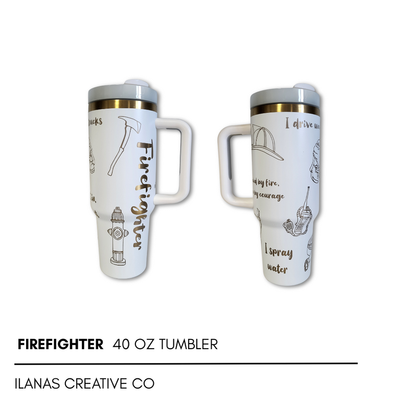 40 Oz Tumbler - White Exterior Gold Core *CUSTOMIZED-zoom-