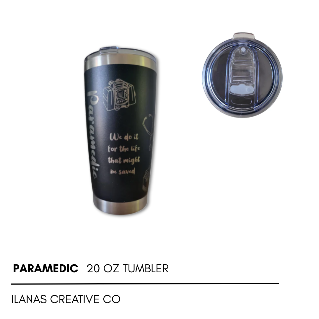 20 Oz Tumbler - Black Exterior with Silver Core *Pre-Order-zoom-4
