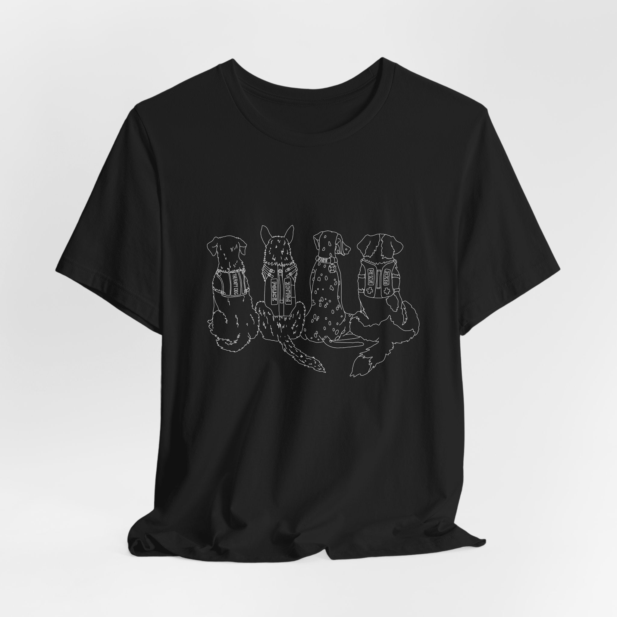 Rescue Dogs Line art | Unisex Tee | Black-zoom-1