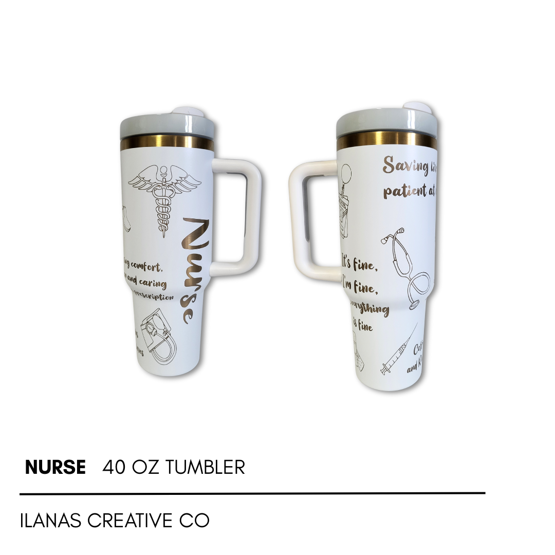 40 Oz Tumbler - White Exterior Gold Core *CUSTOMIZED-zoom-5