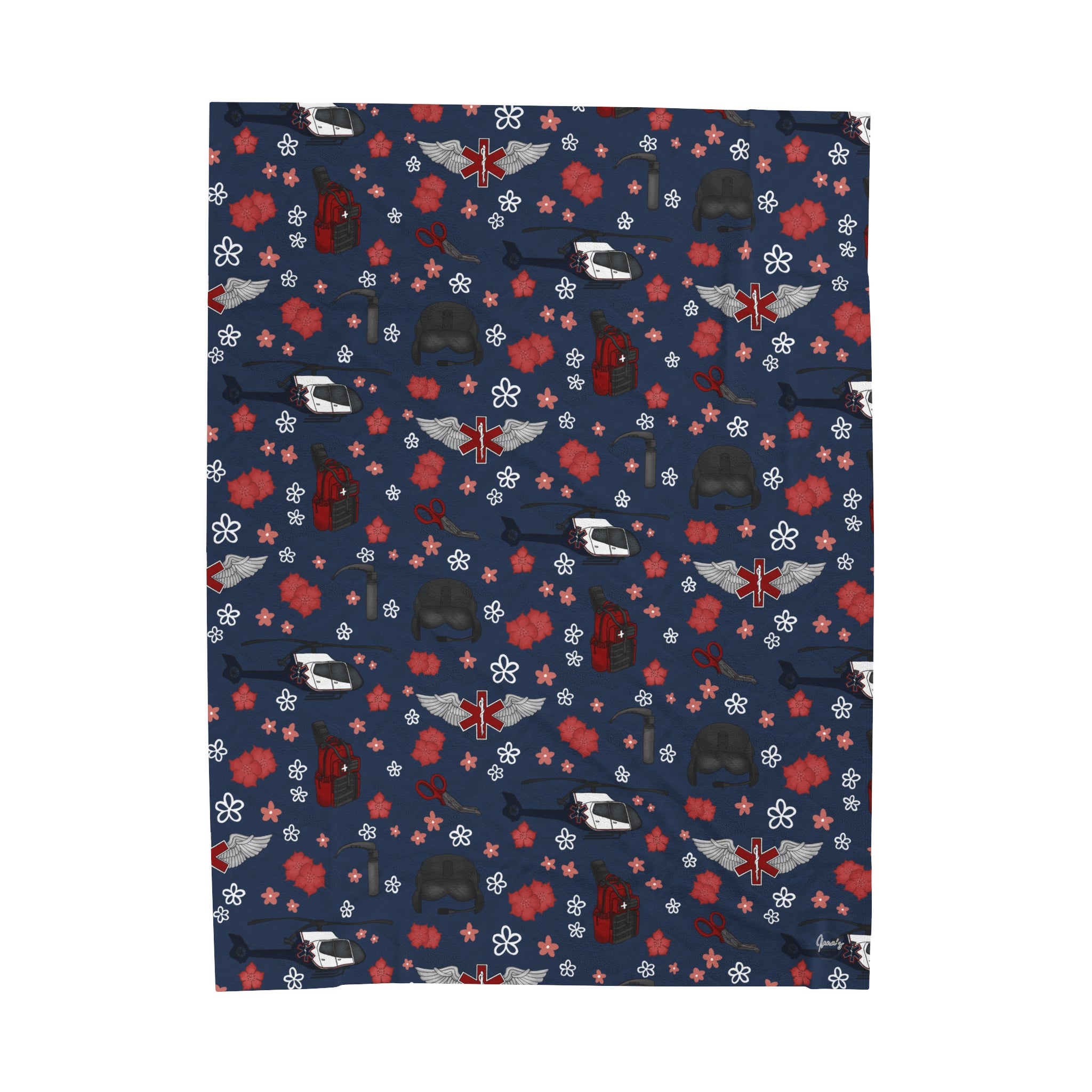 Flight Medic / Nurse Velveteen Plush Blanket Heli 2 (EC130) *PRE-ORDER-zoom-1