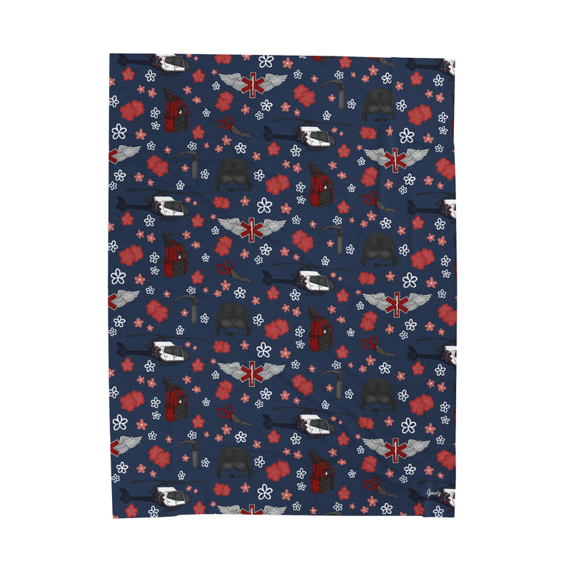Flight Medic / Nurse Velveteen Plush Blanket Heli 2 (EC130) *PRE-ORDER-zoom-
