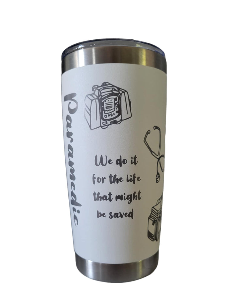 EMT 20 Oz Tumbler - White Exterior with Silver Core *Pre-Order-zoom-