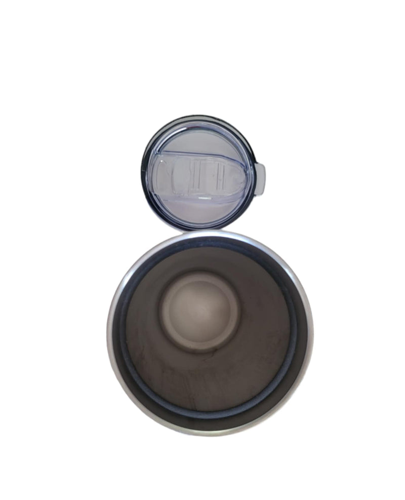 Police 20 Oz Tumbler - Navy Exterior with Silver Core-zoom-