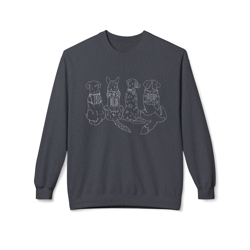 Rescue Dogs Line Art | Crewneck |  Charcoal-zoom-