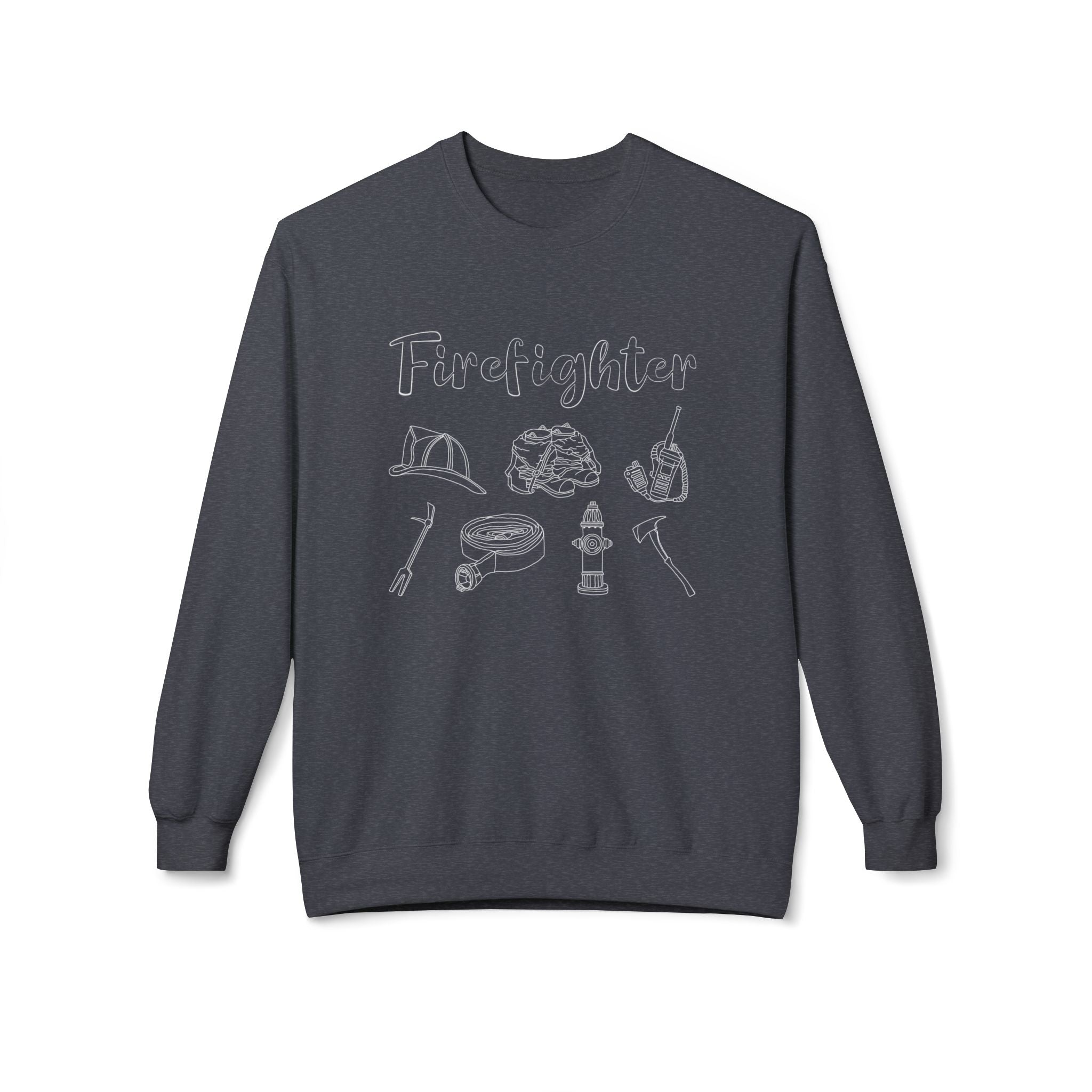 Firefighter Line Art | Crewneck |  Charcoal