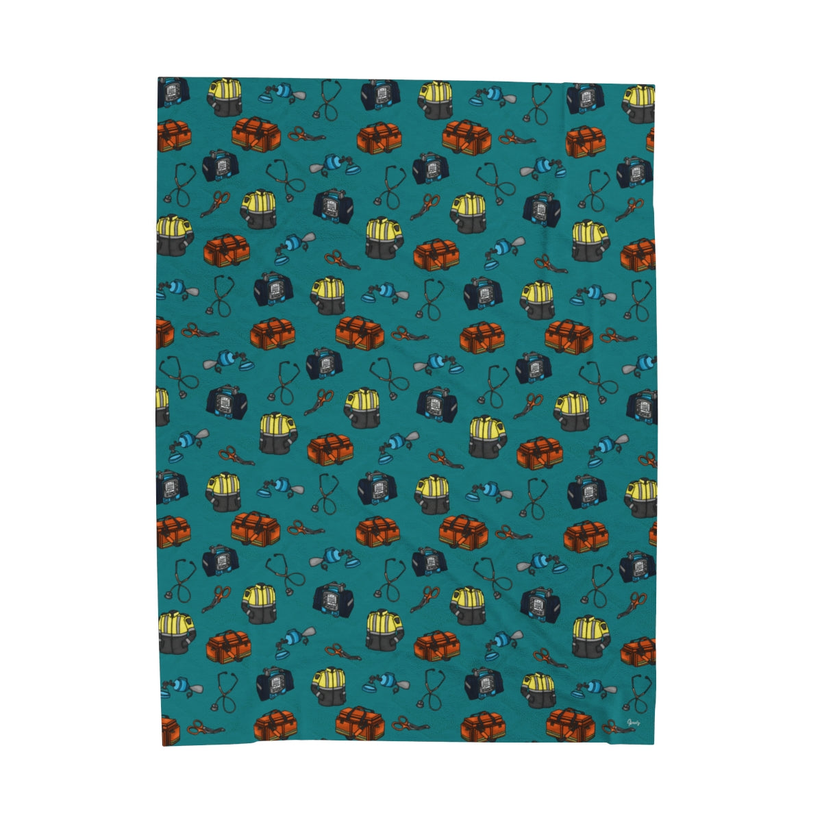 Paramedic /  EMT Velveteen Plush Blanket Style 2-zoom-1
