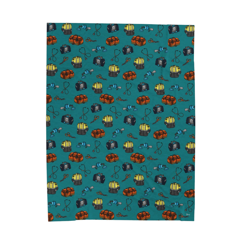 Paramedic /  EMT Velveteen Plush Blanket Style 2-zoom-