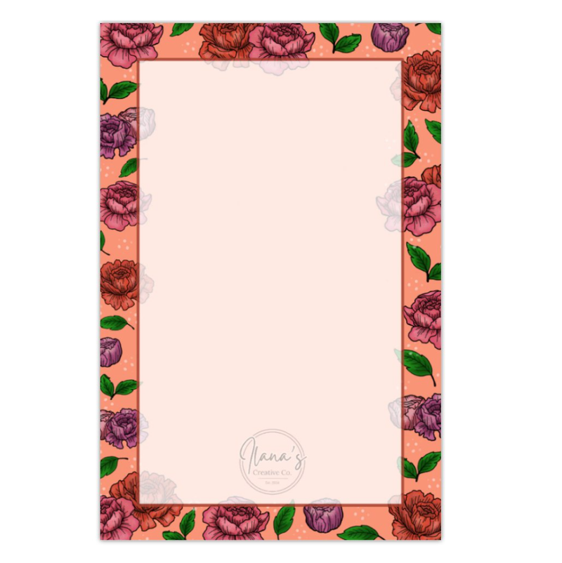 Peonies Blossom Sticky Notepad-zoom-