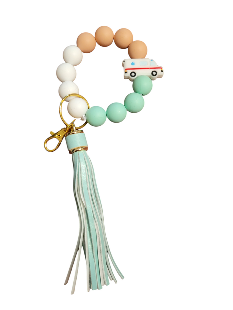 Wristlet Keychain Medic - Beige & Teal-zoom-