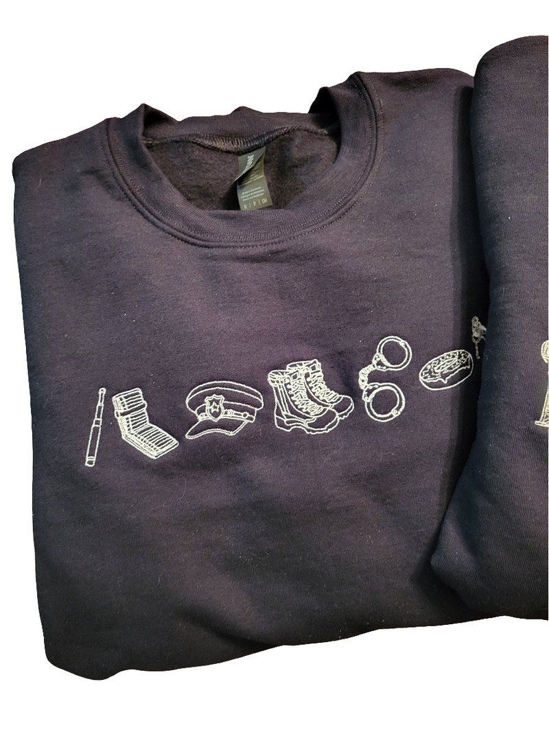 Embroidered Crewneck - Line Art | Flight Medic & Flight Nurse EC130-zoom-