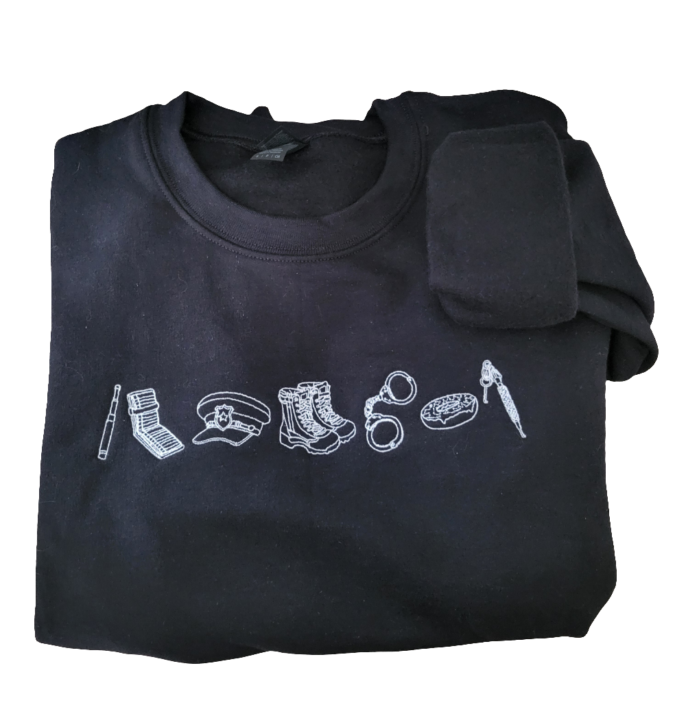 Embroidered Crewneck - Line Art | Police-zoom-1