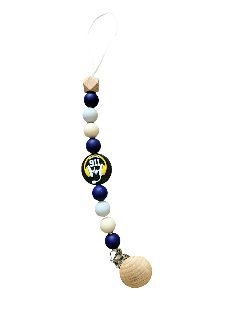 Baby Silicone Lanyard - 911 Dispatcher NAVY *Pre-Order-zoom-