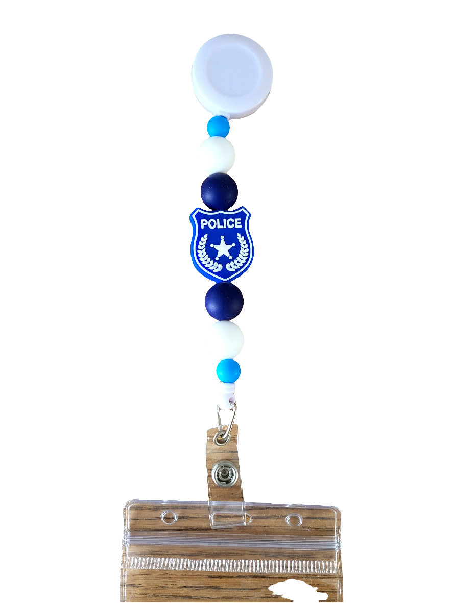Police Badge Reel Blue