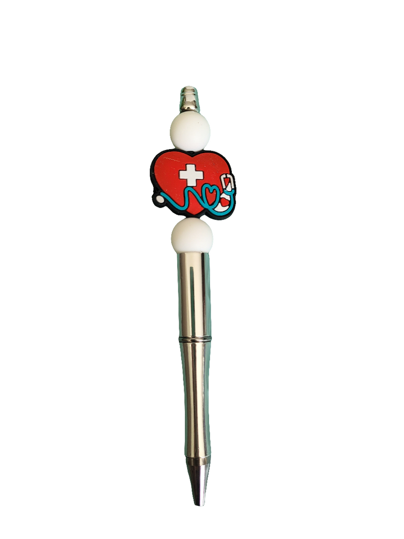 Pen | Red Cross Heart Silver  *Pre-Order-zoom-