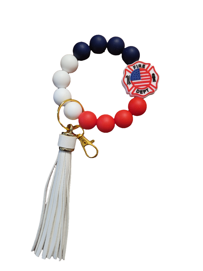 Wristlet Keychain Fire Crest-zoom-