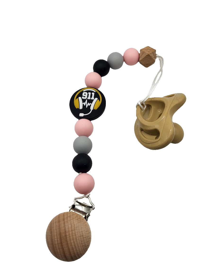Baby Silicone Lanyard - 911 Dispatcher PINK *Pre-Order-zoom-4