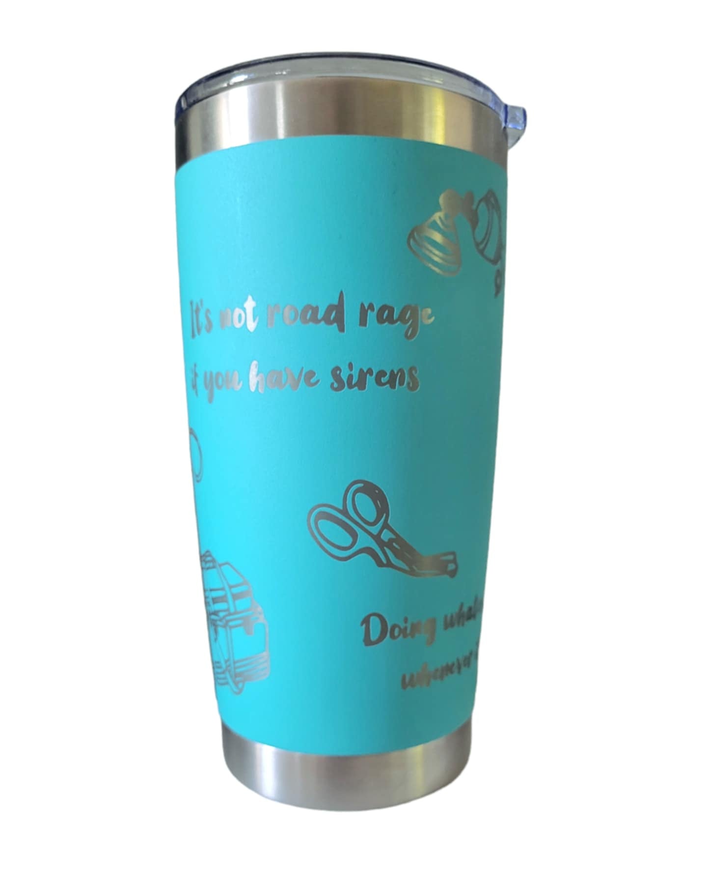 Paramedic 20 Oz Tumbler - Teal Exterior with Silver Core