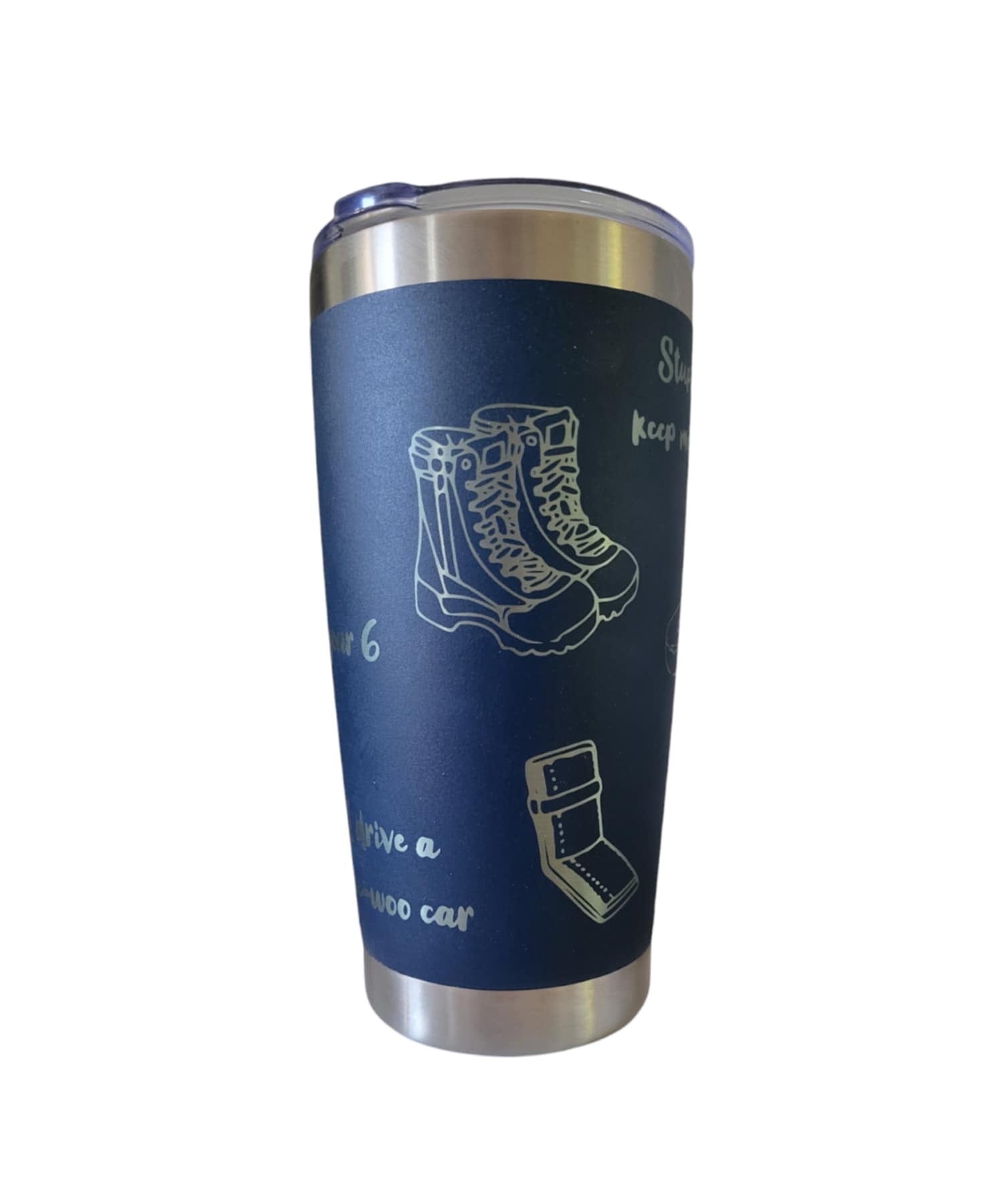 Police 20 Oz Tumbler - Navy Exterior with Silver Core-zoom-1