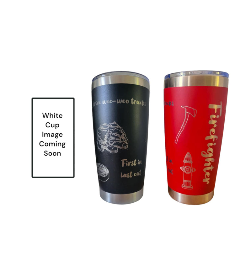 Firefighter 20 Oz Tumbler - Red Exterior with Silver Core-zoom-