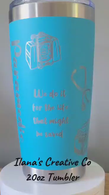 EMT 20 Oz Tumbler - Teal Exterior with Silver Core *Pre-Order-zoom-