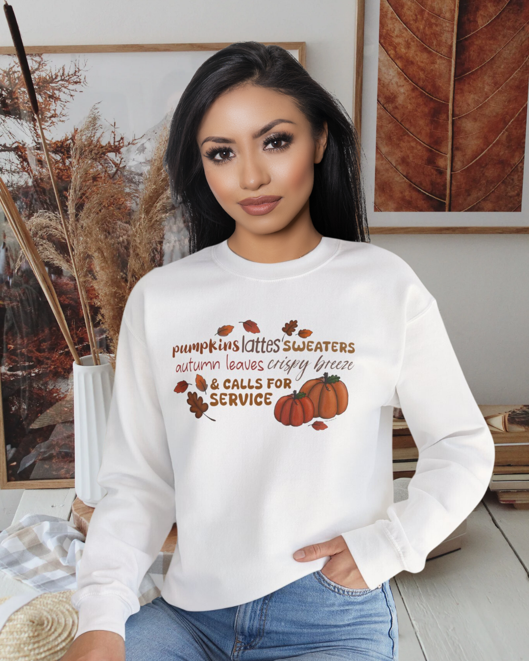 Autumn Vibes | Crewneck | White
