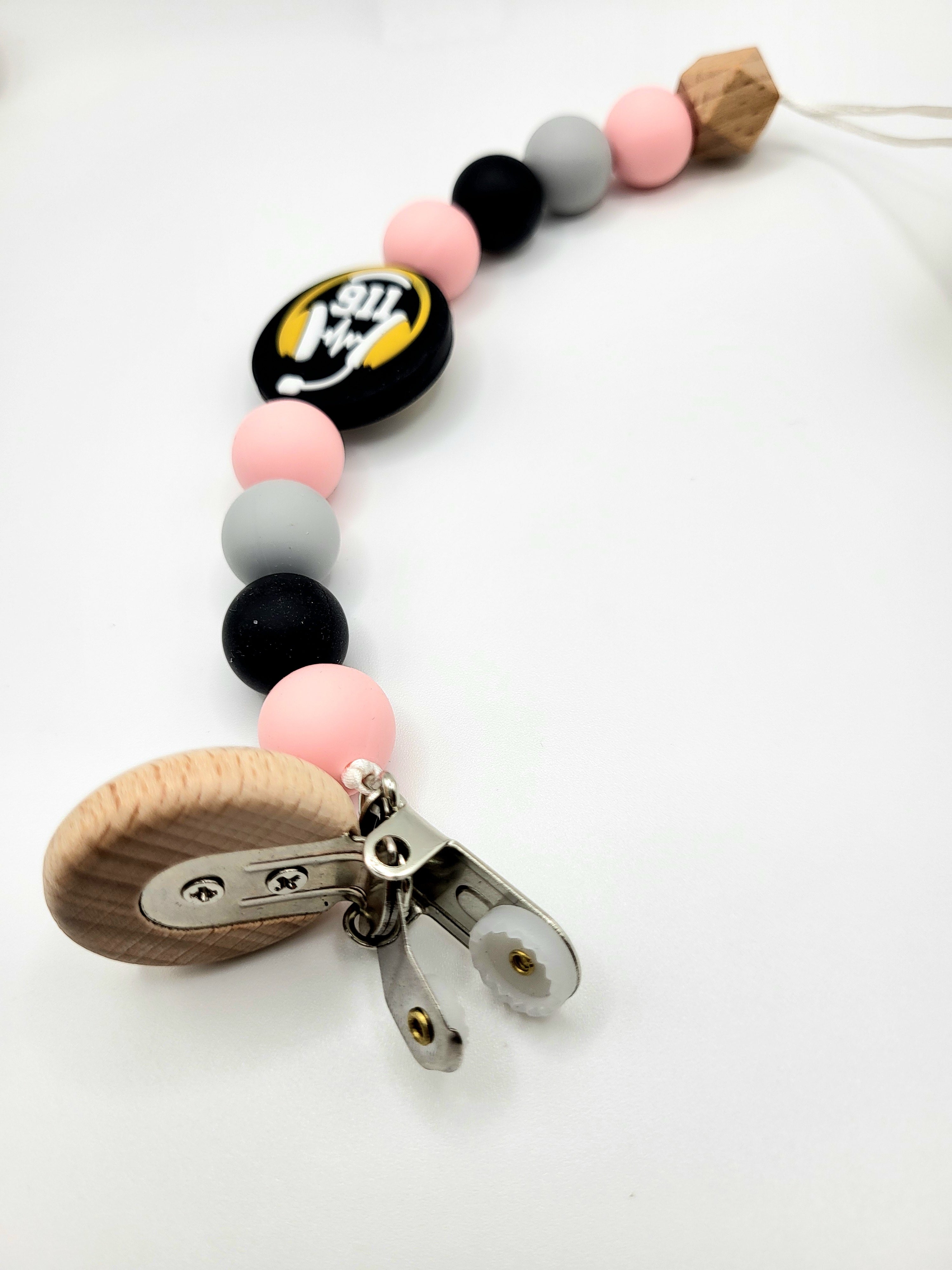 Baby Silicone Lanyard - 911 Dispatcher PINK *Pre-Order-zoom-3