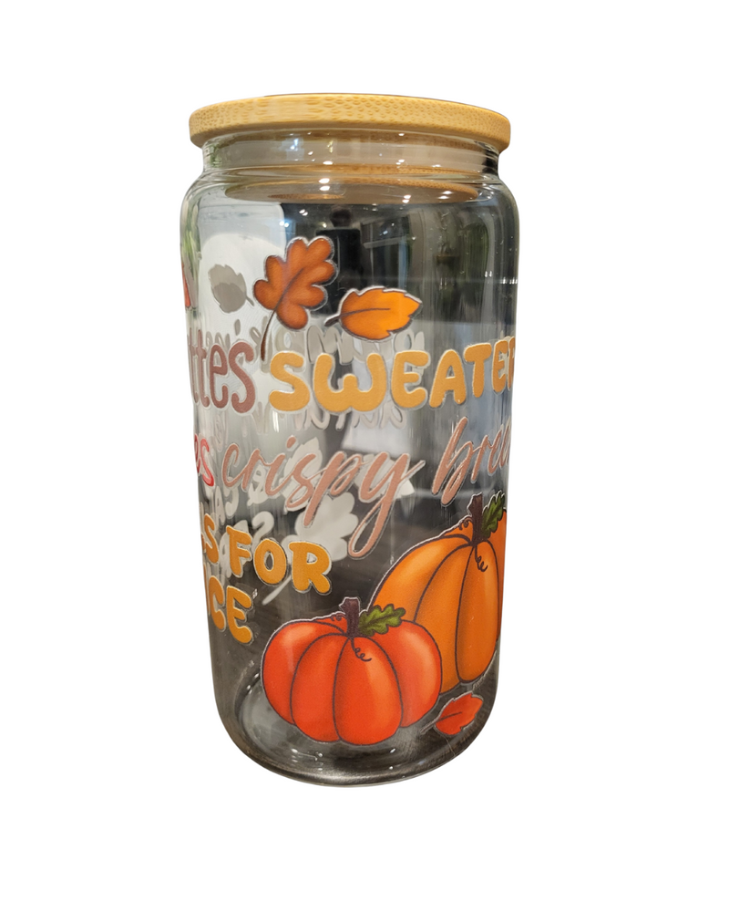 Autumn Calls For Service -Glass Sipper Cup-zoom-