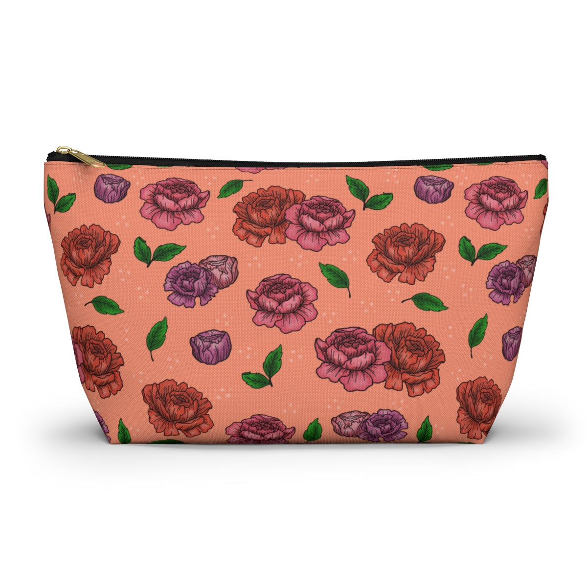 Peonies Blossom Accessory Pouch - Large *Pre-Order