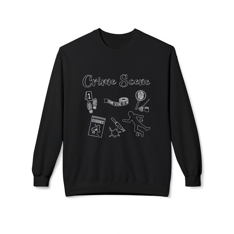 Crime Scene Line Art | Crewneck |  Black-zoom-