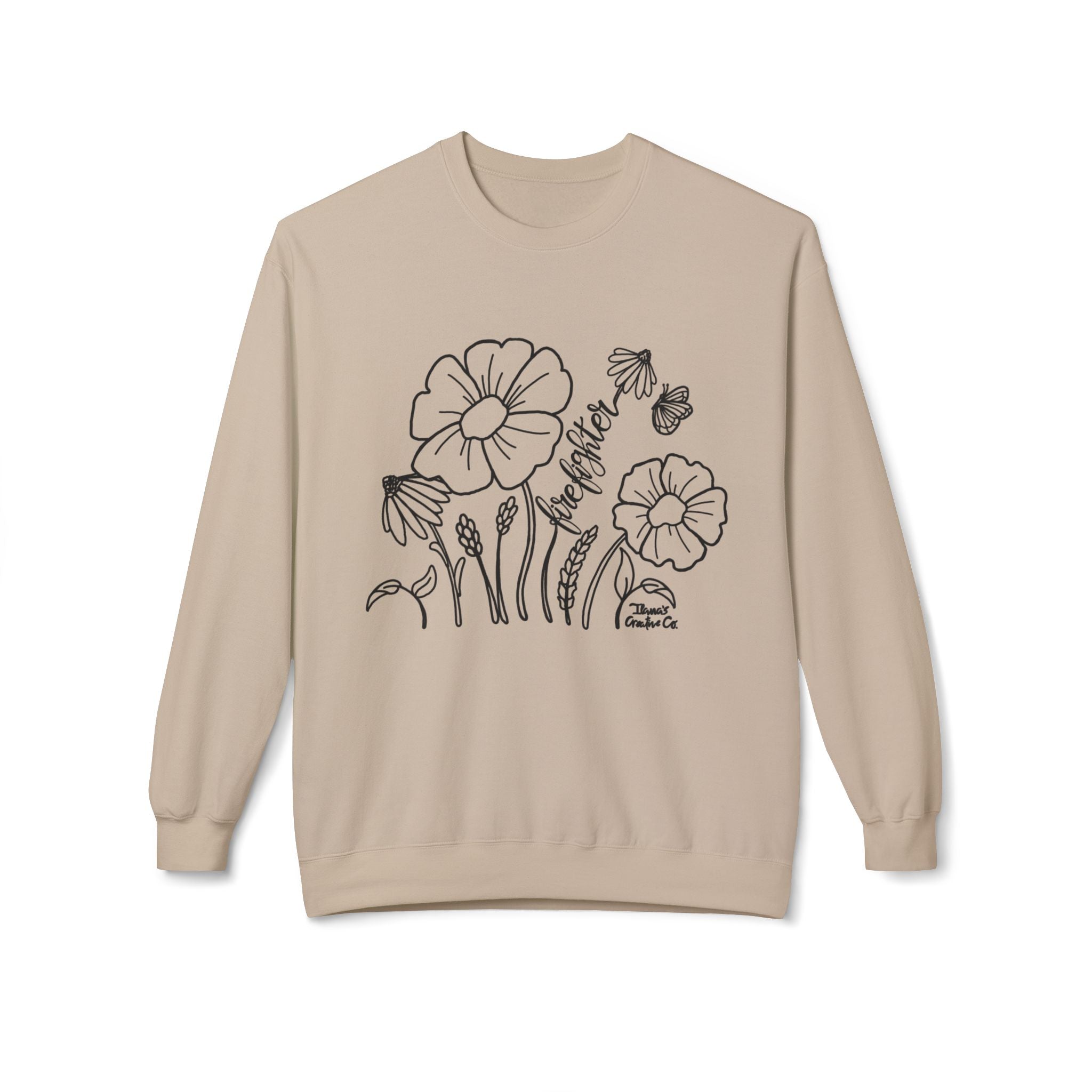 Firefighter Wildflowers | Crewneck | Sand