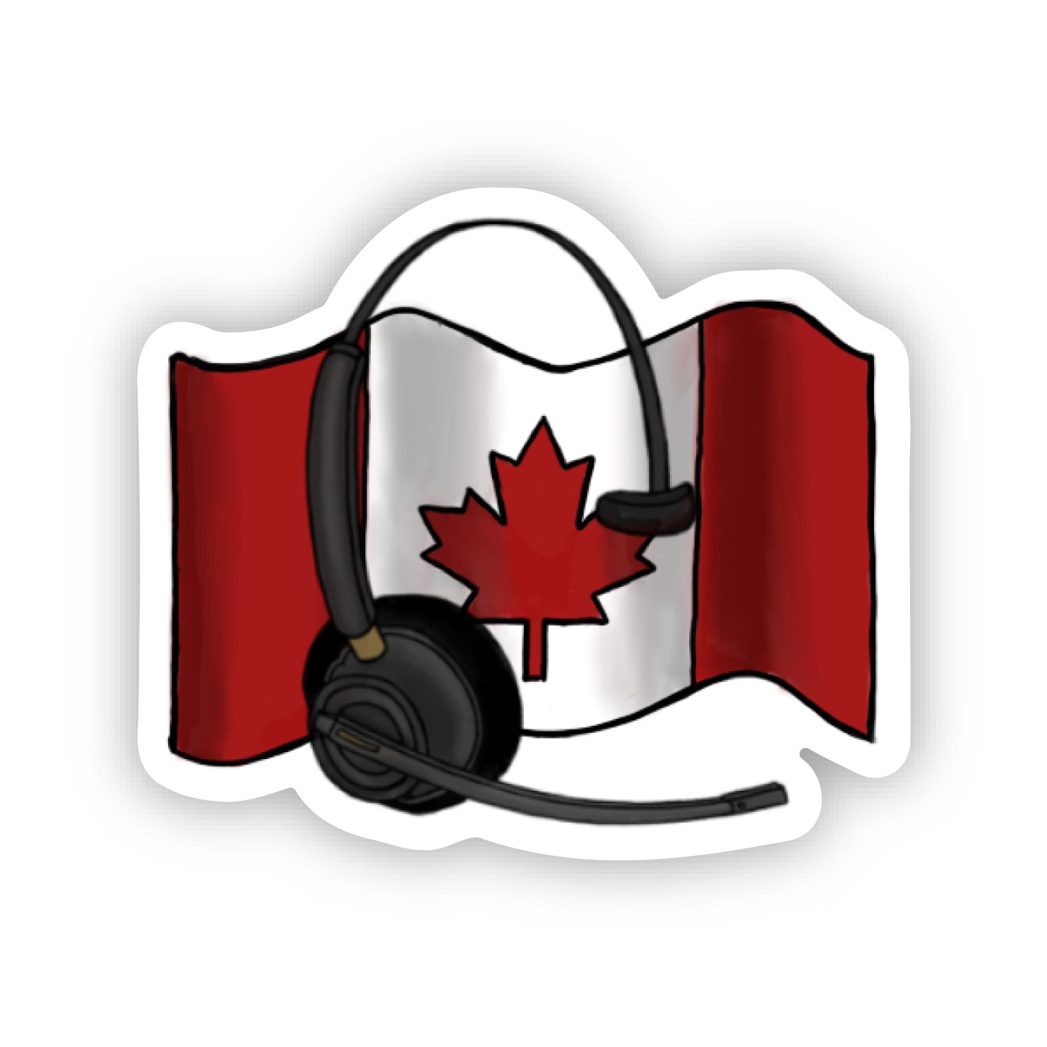 Sticker | Canadian Flag Headset-zoom-1