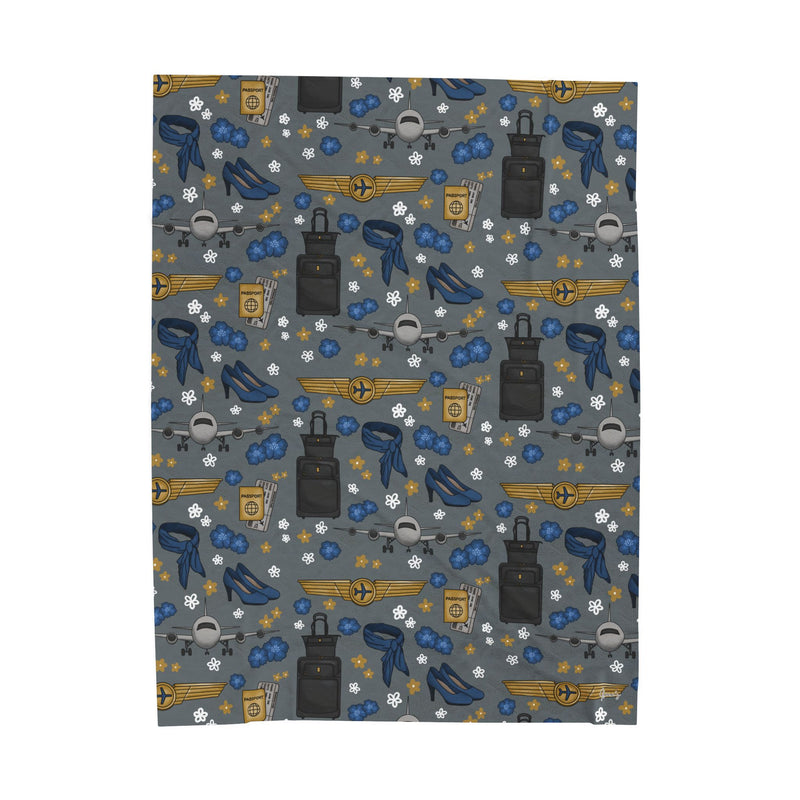 Flight Attendant Velveteen Plush Blanket  *PRE-ORDER-zoom-