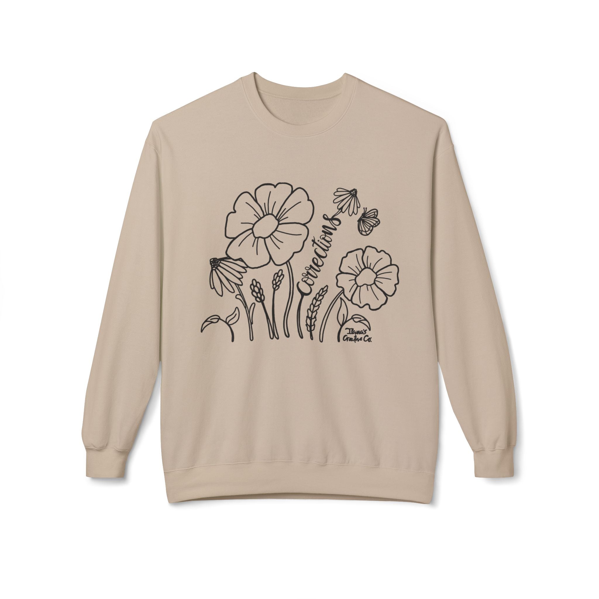 Corrections Wildflowers | Crewneck | Sand