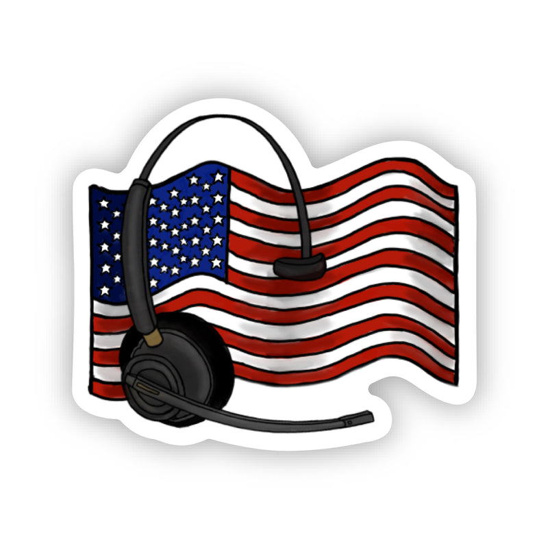 Sticker | USA Flag Headset-zoom-